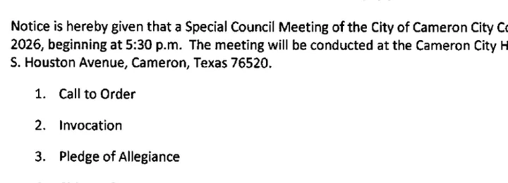 Part of a scanned agenda page. The words are part of the image.